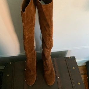 Via Spiga Tan Over the Knee Boots
